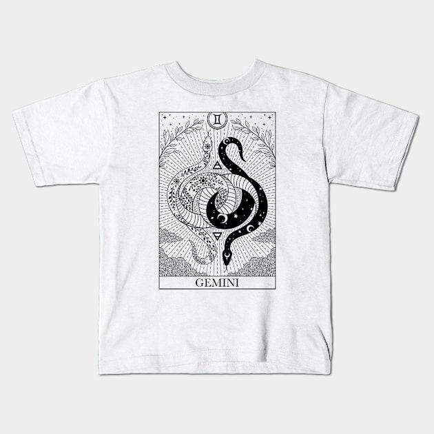 Zodiac sign tarot card Gemini Kids T-Shirt by OccultOmaStore